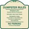 Signmission Designer Series-Residents Only Violators Prosecuted Bag Your Trash No Parking A-DES-TG-1818-9895